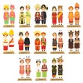 Indonesia Traditional Dress Vector Collection Royalty Free Stock Photo