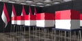 Indonesia - voting booths and flags - election concept