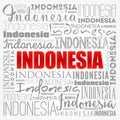 Indonesia wallpaper word cloud, travel concept background