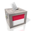 Indonesia - wooden ballot box - voting concept