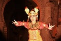 Indonesian actress with traditional dress during a typical barong dance performance in Ubud theatre in Bali, Indonesia