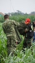 Indonesian Airforce Soldiers are doing preparation and simulation before they start to work