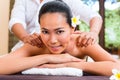 Indonesian Asian woman in wellness beauty day spa