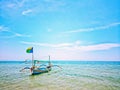 Indonesian boat in Pasir Putih beach Royalty Free Stock Photo