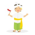 Indonesian Boy Wearing Bali Traditional Vector Royalty Free Stock Photo