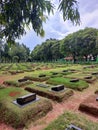 Indonesian cemetery line at pondok rangon Royalty Free Stock Photo