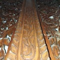 Indonesian Central Java ethnic wood carving which is commonly used for doors and home decoration Royalty Free Stock Photo