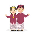 Jogjakarta, Indonesia Traditional Dress Cartoon Vector Royalty Free Stock Photo