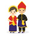 Indonesian Children Wearing West Nusa Tenggara Traditional Vector Royalty Free Stock Photo