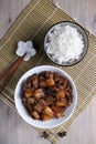 Indonesian Chinese classic food babi kecap or braised pork