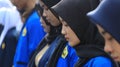 Indonesian Civil Servants are attending the ceremony wearing Korpri clothes Royalty Free Stock Photo