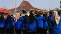 Indonesian Civil Servants are attending the ceremony wearing Korpri clothes Royalty Free Stock Photo