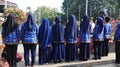 Indonesian Civil Servants are attending the ceremony wearing Korpri clothes Royalty Free Stock Photo