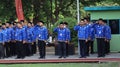 Indonesian Civil Servants are attending the ceremony wearing Korpri clothes Royalty Free Stock Photo