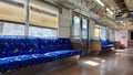 Indonesian commuter train with empty seats