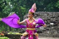 Indonesian dancers with traditional costumes are ready to perform to celebrate the World Dance Day Royalty Free Stock Photo