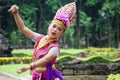 Indonesian dancers with traditional costumes are ready to perform to celebrate the World Dance Day Royalty Free Stock Photo