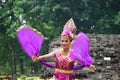 Indonesian dancers with traditional costumes are ready to perform to celebrate the World Dance Day Royalty Free Stock Photo