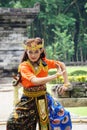 Indonesian dancers with traditional costumes are ready to perform to celebrate the World Dance Day Royalty Free Stock Photo