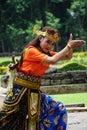 Indonesian dancers with traditional costumes are ready to perform to celebrate the World Dance Day Royalty Free Stock Photo