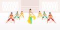 Indonesian dances flat vector illustration