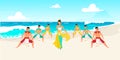 Indonesian dances flat vector illustration