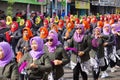 Indonesian do a flash mob traditional dance to celebrate national education day