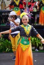 Indonesian do a flash mob traditional dance to celebrate national education day