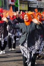 Indonesian do a flash mob traditional dance to celebrate national education day