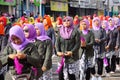 Indonesian do a flash mob traditional dance to celebrate national education day