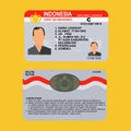 Indonesian driving licence vector illustration