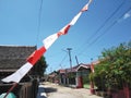 Indonesian flag, red and white. It flutters in every house on independence day. Brave symbol.