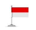 Indonesian flag on white background. Vector illustration Royalty Free Stock Photo