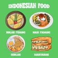 vector of delicious authentic Indonesian food