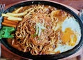 Indonesian food, Bakmie noodle pepper steak Royalty Free Stock Photo