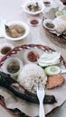 Indonesian food called pecel lele