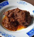 Indonesian Padang Food - Rendang Sapi or Beef Rendang, Royalty Free Stock Photo