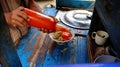 Indonesian food, mie ayam, noodles with chicken