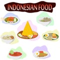 Indonesian food vector design 01 Royalty Free Stock Photo