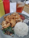 Indonesian Food & x28;Ayam Geprek& x29; Royalty Free Stock Photo