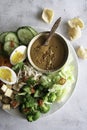 Indonesian Gado Gado salad with fresh vegetables and peanut sauce Royalty Free Stock Photo