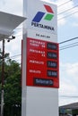 Indonesian buying fuel on gas station Royalty Free Stock Photo