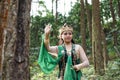 Indonesian girl posing for a lengger dance