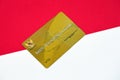 Indonesian golden social security card originally called Kartu perlindungan sosial Royalty Free Stock Photo