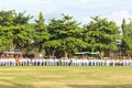 Indonesian high schoolers or students at the Field During Flag Ceremony of Indonesia's Independence Day