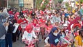 Indonesian independence day celebration, independence event, bicycle character competition, jakarta, indonesia