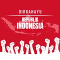 Indonesian Independence Day, text and background