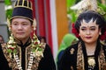 Indonesian with a javanese wedding dress Royalty Free Stock Photo