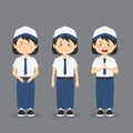 Indonesian Junior High School Character with Expression