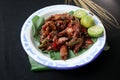 Indonesian lombok cuisine squid sambal